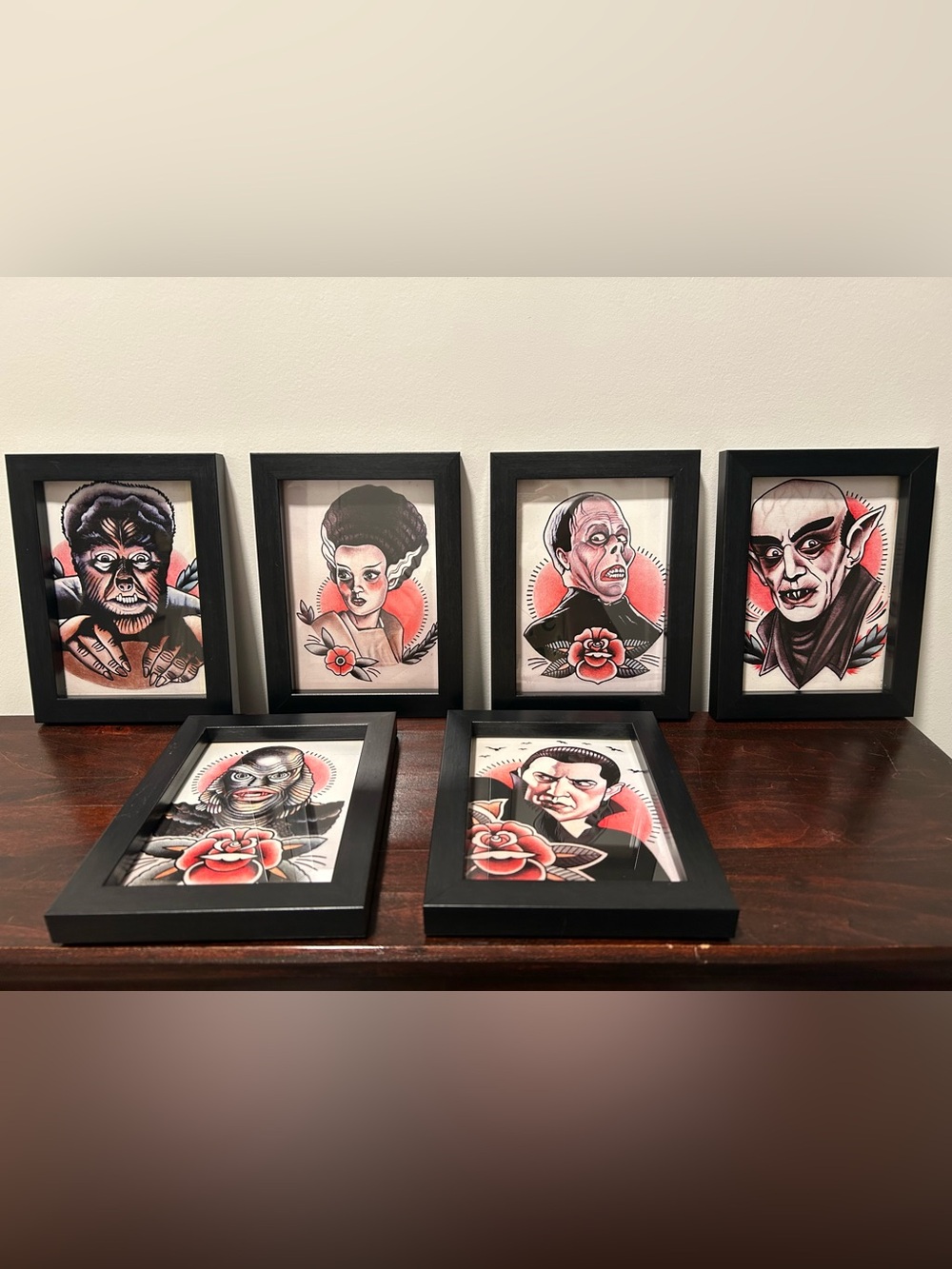 Parlor Tattoo Prints Limited Edition Classic Horror Monsters Set